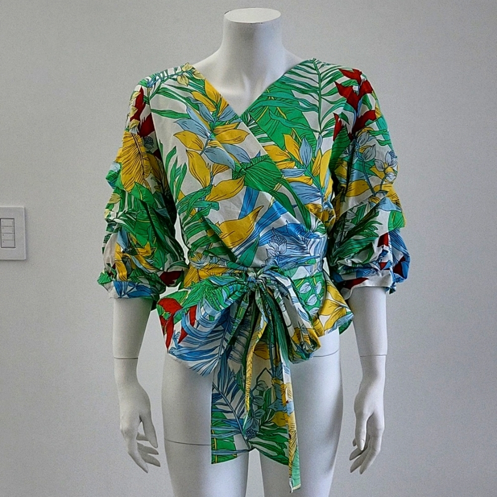 Zara floral wrap top